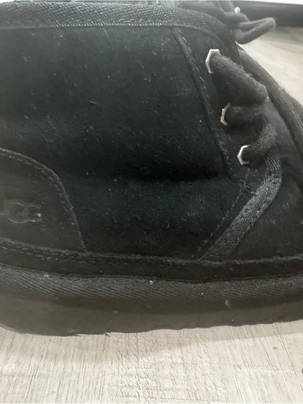 UGG Kids Black Suede Lace-Up Ankle Boots with Side Zip